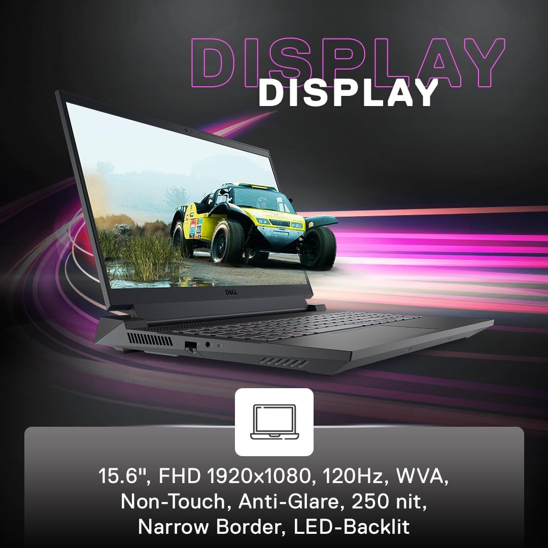 Dell SmartChoice G15-5530, Intel Core i5 13th Gen - 13450HX, NVIDIA RTX 3050-6GB, 16GB RAM, 1TB SSD, FHD 15.6"/39.62 cm, Windows 11, MS Office 24, Dark Shadow Grey, 2.65Kg Gaming Laptop - Image 4