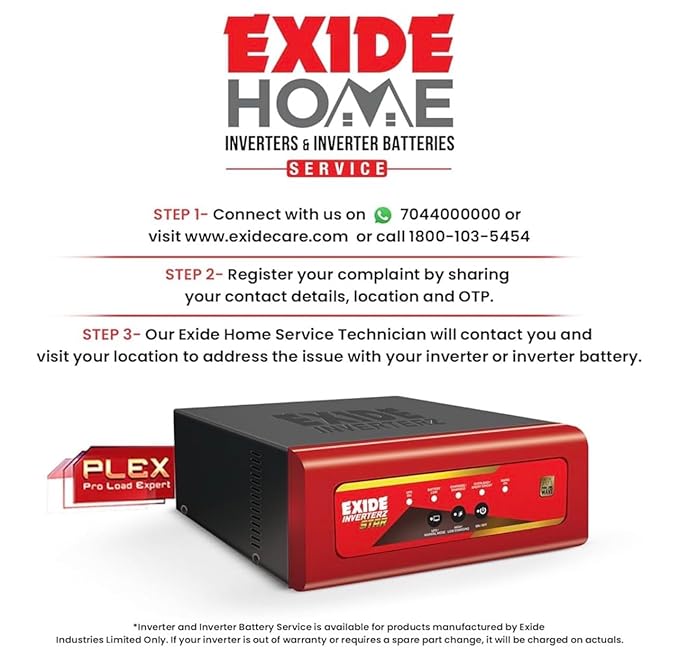 EXIDE INVERTERZ Star(STAR12V1125) 12V Microcontroller Based Pure Sine Wave Inverter for Home, Office and Shop - Image 5