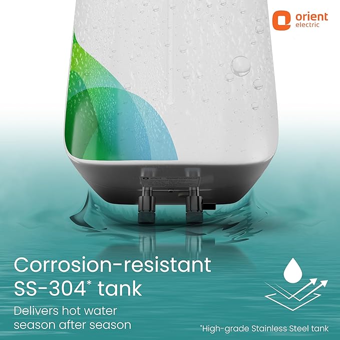 Orient Electric Aura Rapid Pro Geyser|5.9L instant water heater| High grade SS tank | 3000W heavy Copper heating element |6.5 bar pressure compatibility| High-rise Compatible| 5 years tank warrant - Image 5