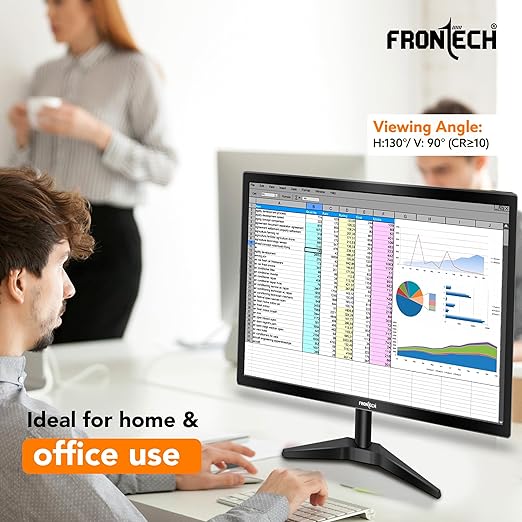 FRONTECH 22-inch, LED, HD 1680x1050, 60Hz, Black, Wall Mountable Slim & Stylish Design, 16.7M Colors, HDMI & VGA Ports, Built-in Power Supply Monitor (MON-0060) - Image 6